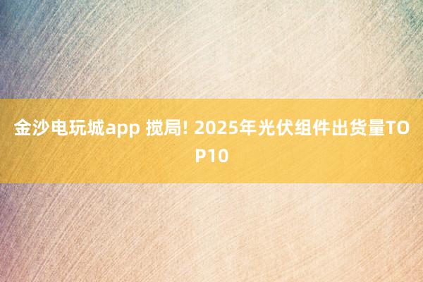 金沙电玩城app 搅局! 2025年光伏组件出货量TOP10