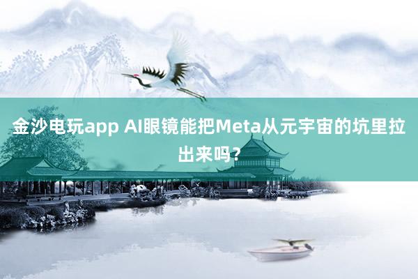 金沙电玩app AI眼镜能把Meta从元宇宙的坑里拉出来吗？