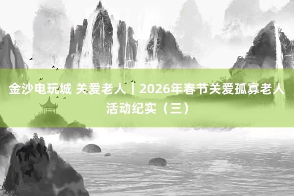 金沙电玩城 关爱老人｜2026年春节关爱孤寡老人活动纪实（三）