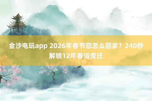 金沙电玩app 2026年春节您怎么回家？240秒解锁12年春运变迁