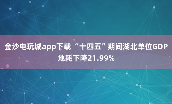 金沙电玩城app下载 “十四五”期间湖北单位GDP地耗下降21.99%
