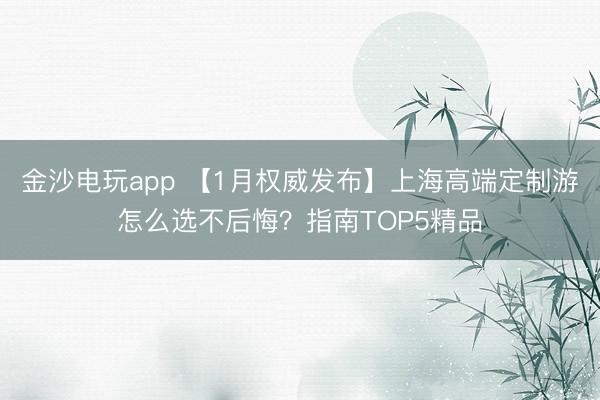 金沙电玩app 【1月权威发布】上海高端定制游怎么选不后悔？指南TOP5精品