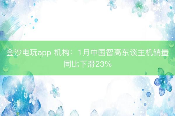 金沙电玩app 机构:1月中国智高东谈主机销量同比下滑23%