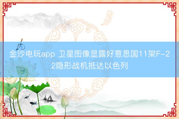 金沙电玩app 卫星图像显露好意思国11架F-22隐形战机抵达以色列
